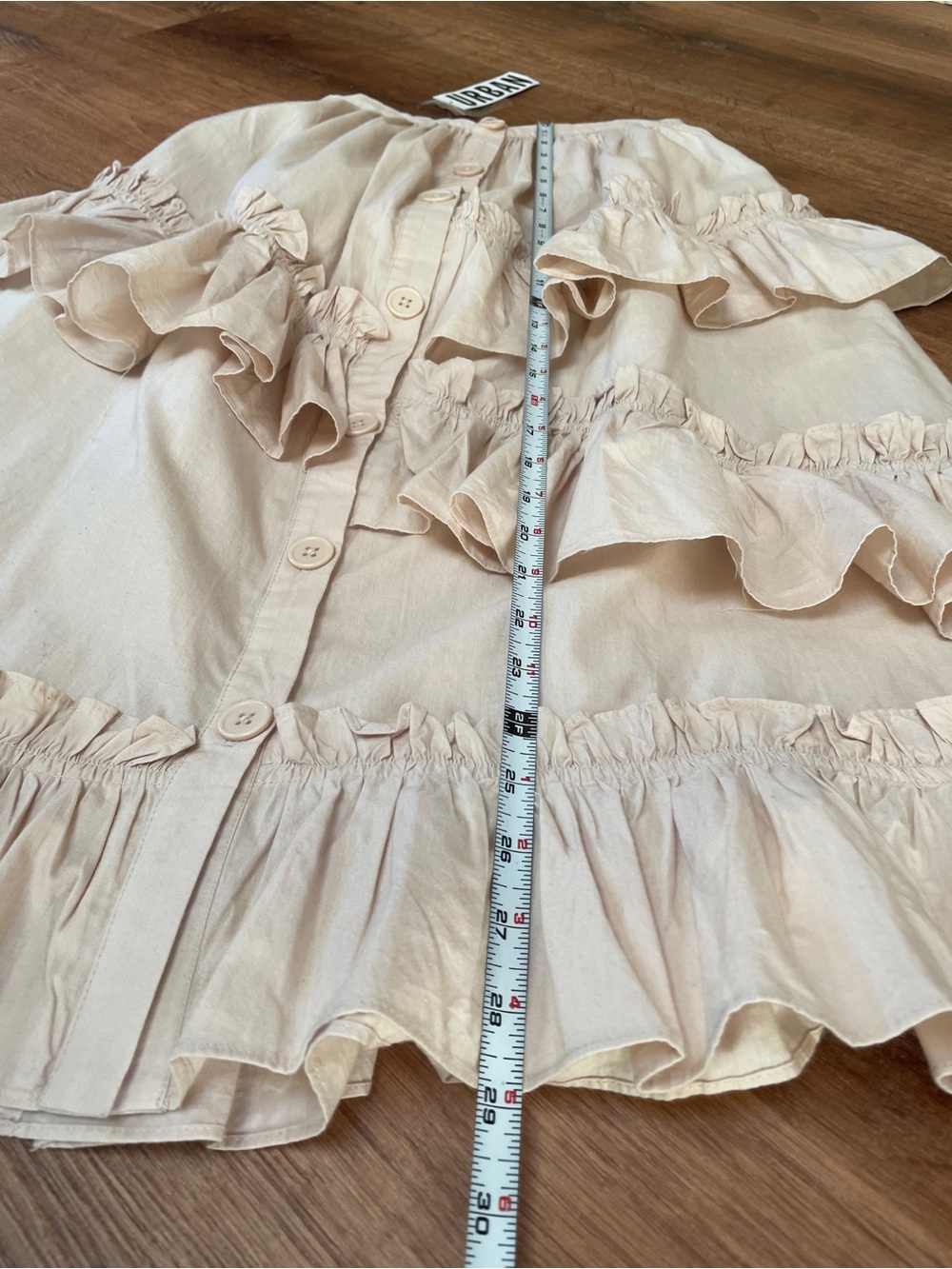 Urban Outfitters Womens Tiered Ruffle Asymmetric Midi Skirt XS NEW NWT Buttons - Picture 8 of 8